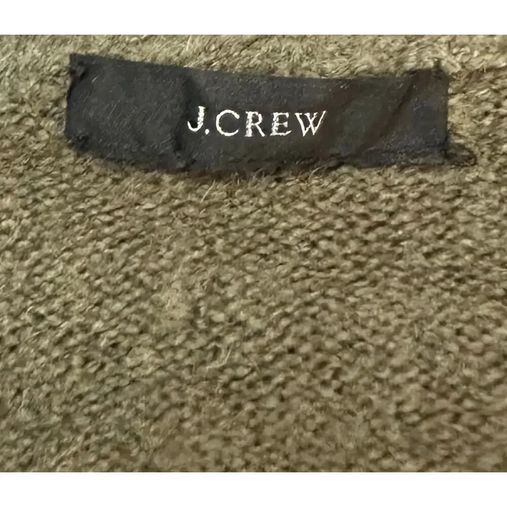J. Crew Wool Alpaca Cropped Cardigan Sweater Loden Green AQ377 Size M